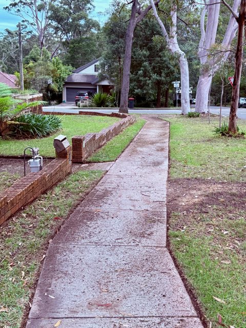 Nature strip and footpath after edging